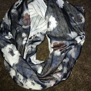 Floral and metallic infinity scarf